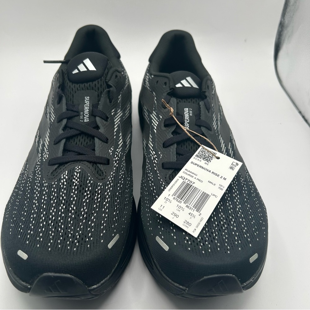 Adidas Men's Supernova Rise 2 M Core blackCore Black/Silver met. 11 US New - Picture 2 of 13